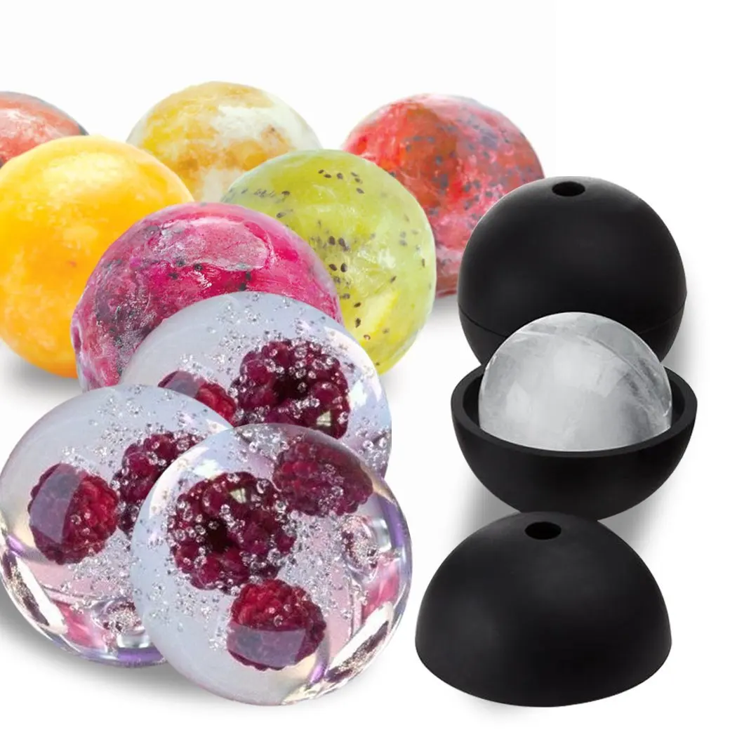 

4 PackSilicone Ball Ice Cube Maker Cocktail Whiskey Form For Ice Cubes Tray Ice Cream Mold Kitchen Tool Durable Ice Cube Molds