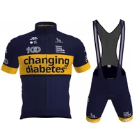 2021 pro team changing diabetes men cycling jersey suit short sleeve clothing bycicle mtb bib shorts set ropa ciclismo maillot