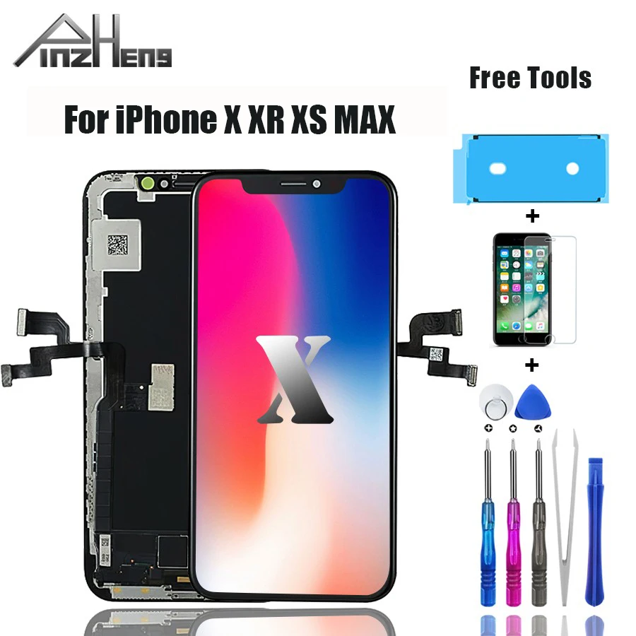 ЖК-экран PINZHENG для iPhone X XR Xs Max ЖК-дисплей Oled TFT OEM качественный дигитайзер сборка Repalcement экран lcd S