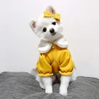 Одежда для собак с бантом, зимняя утепленная теплая Модная кофта для щенков, ветрозащитная куртка для маленьких и средних собак, йоркширский терьер