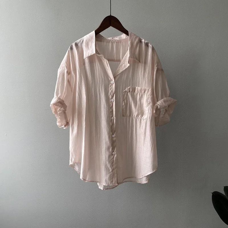 

Summer New Korean Style Loose Temperament Short Sleeve Shirts for Women Solid Oversized OL Work Blouse Women Soft All Match Tops