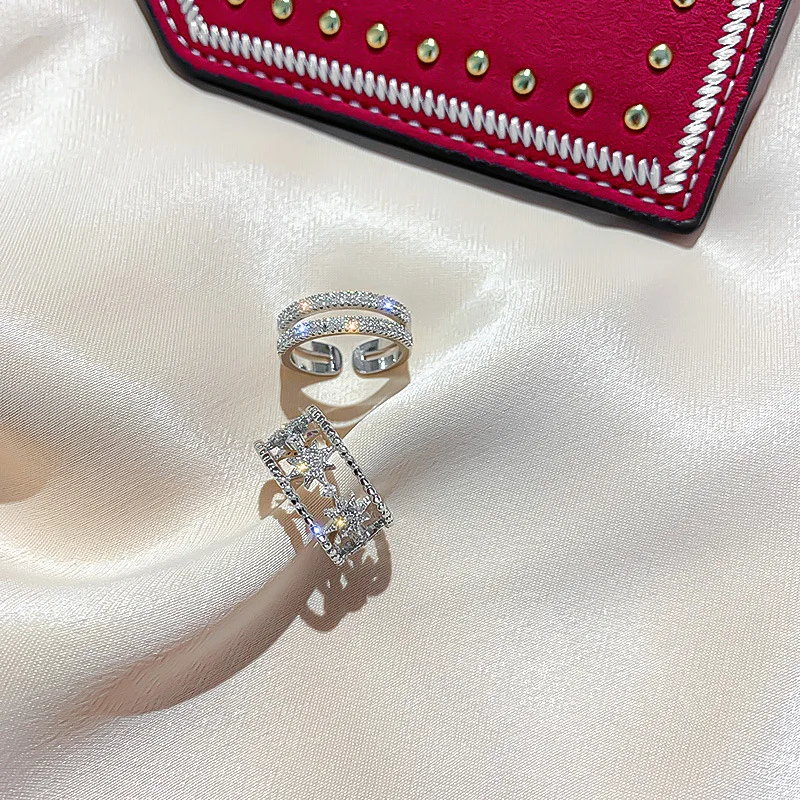 

Zircon Ring Simplicity Micro Inserts Open Ring Fashion hipster hot style Accessories Couple Ring Gift Hand Accessories