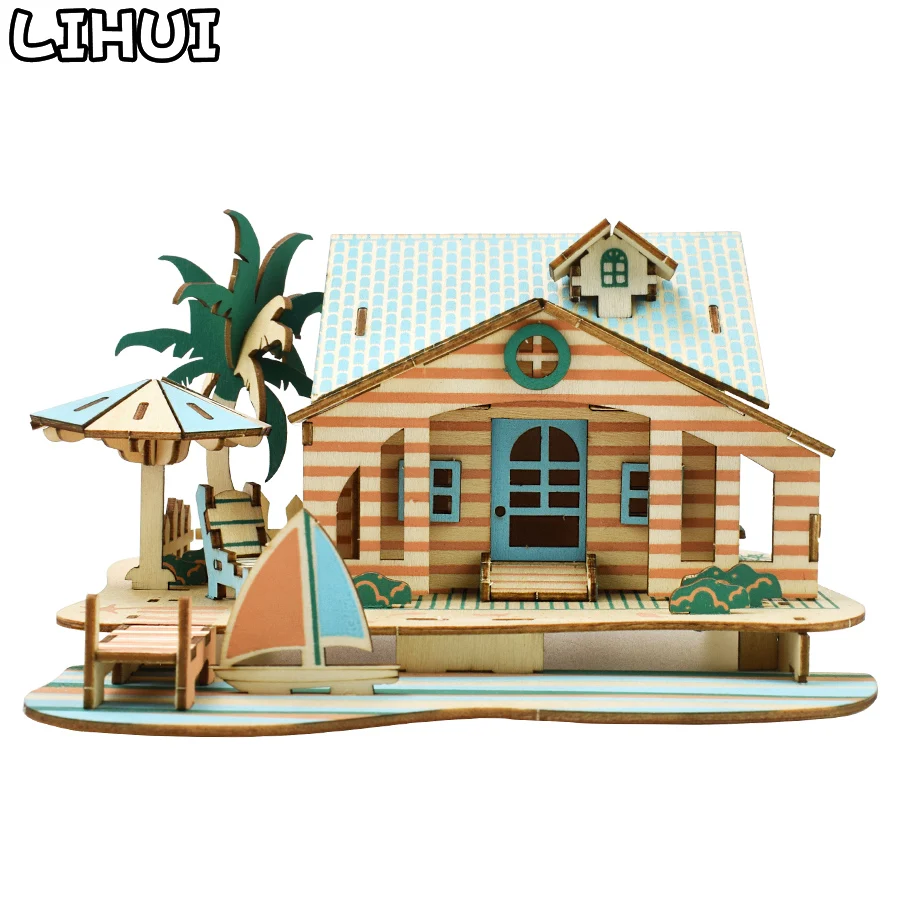 Деревянная головоломка для детей 3D Дом головоломки архитектура &quotсделай сам&quot