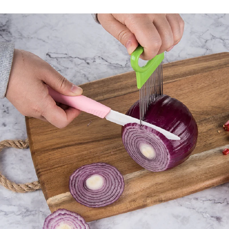 

Kitchen Gadgets Onion Holder Fork Tomato Potato Slicer Stainless Steel Lemon Shredders Meat Needle Kitchen Goods Food Cutter