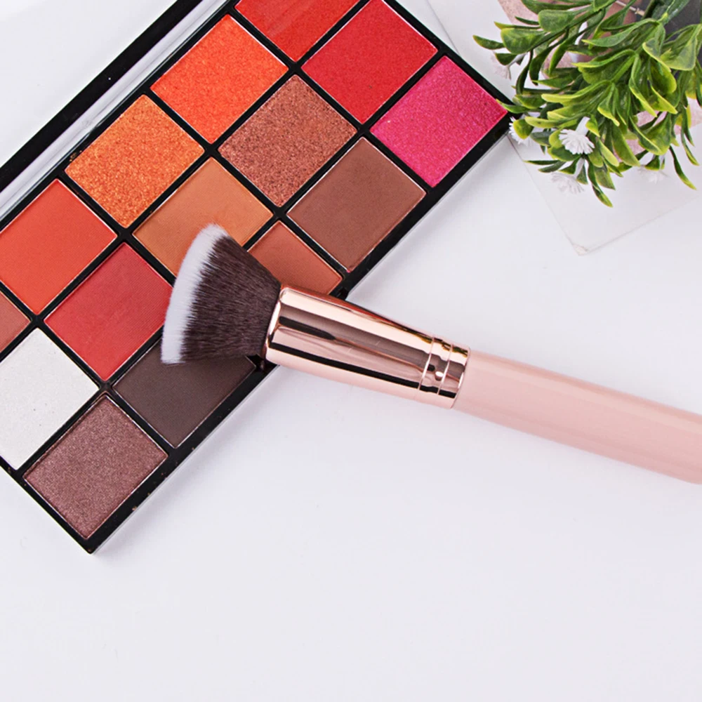 

Single Pink Flat Head Makeup Brush Powder Handle Rose Gold Bb Cream Makeup Brush Loose Powder Brush Foundation Brush Makeup Tool