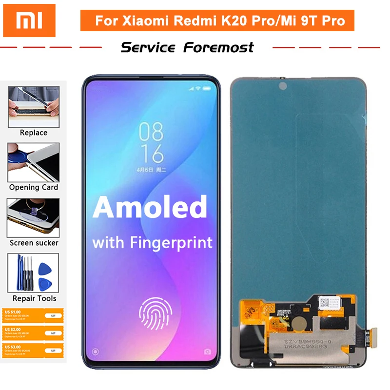 

ЖК-дисплей 6,39 дюйма Amoled для Xiaomi Mi 9T Pro, сенсорный экран, запасные части Mi 9T Pro для Redmi K20 Pro для Xiaomi Mi 9T Pro, ЖК-дисплей
