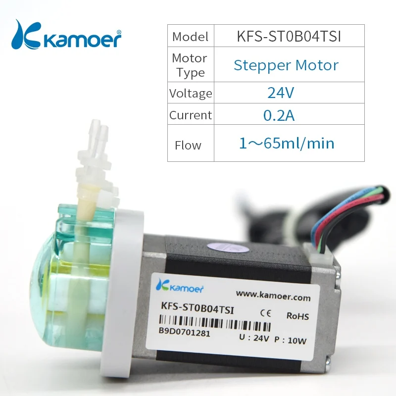 Kamoer KFS Микро перистальтический дозаторный насос 24V с шаговый двигатель для Горячая Электрический аквариум - Напряжение: KFS-ST0B04TSI