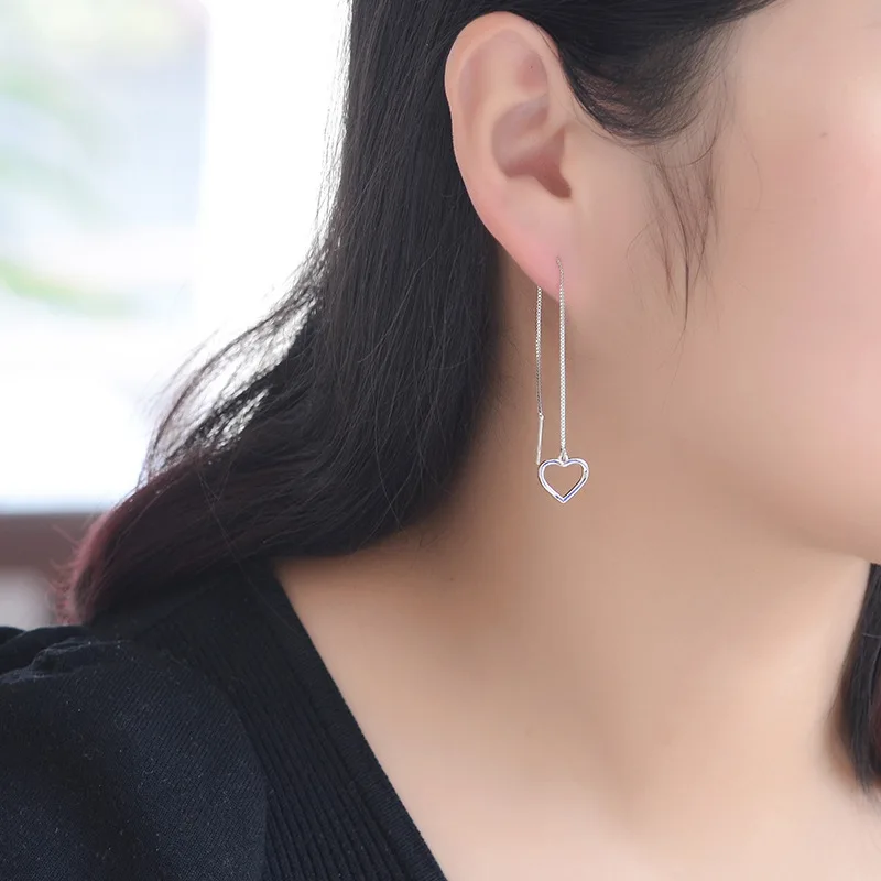 Женские длинные серьги кисточки из серебра 925 пробы|Серьги-гвоздики| |