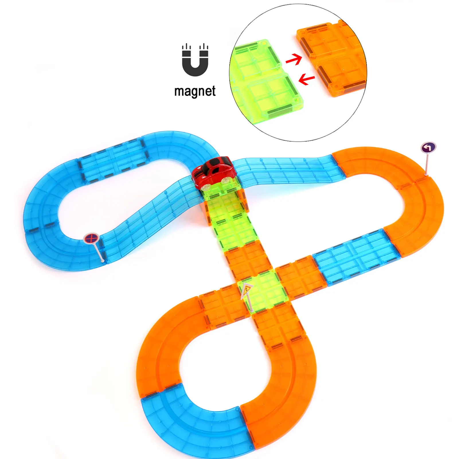 

Magical Track Race Track Puzzle Playset Toy Glow Race Track Set For Children Boys Birthday Excellent Gift