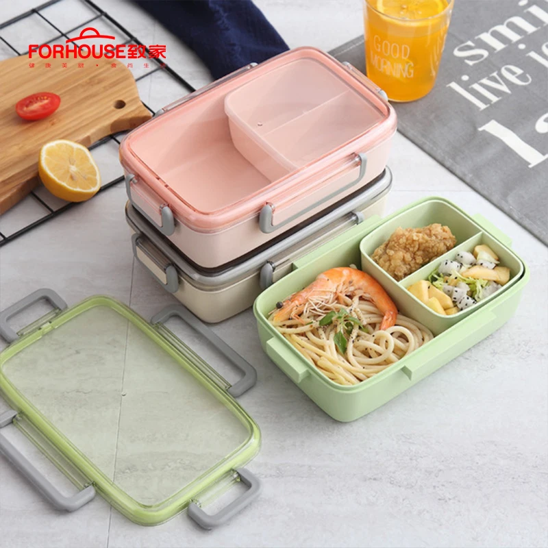 

800 ML Portable Lunch Box Food Container Microwavable Oven Bento Portable Leakproof Lunchbox With Spoons Chopsticks