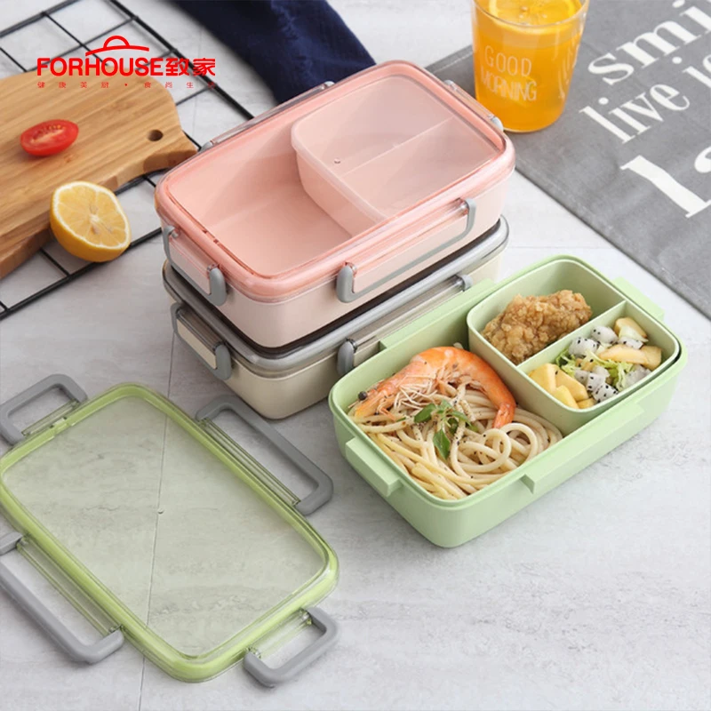 800 ML Portable Lunch Box Food Container Microwavable Oven Bento Leakproof Lunchbox With Spoons Chopsticks | Дом и сад