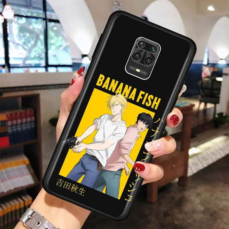 Phone Case for Xiaomi Redmi Note 10 Pro Max India 5G K40 Plus 9 9s 8T 8 Pro 7 8A 9A 9C 9T 9i 9 Black Cover Banana Fish Anime