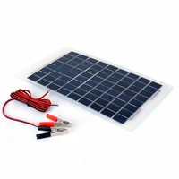 10w 12v polycrystalline energy solar panel battery module alligator clips for solar water pumps electric fans lights