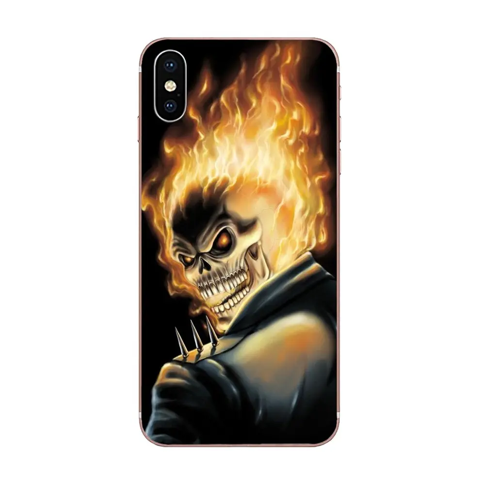Transparent TPU Cover Bag For Galaxy Grand A3 A5 A7 A8 A9 A9S On5 On7 Plus Pro Star 2015 2016 2017 2018 Ghost Rider Fire Car | Мобильные