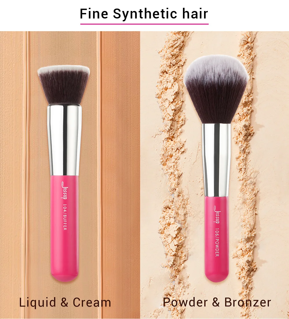 Набор кистей для макияжа Jessup Rose carmin/Silver Beauty Foundation Powder Eyeshadow Make up Brush 6 шт 25