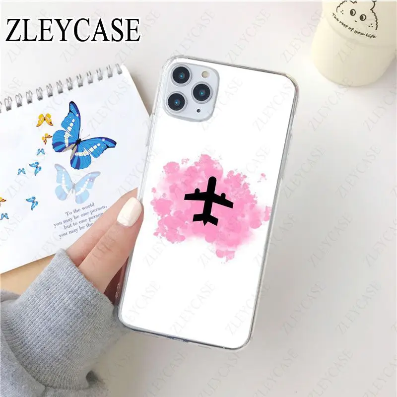 Прозрачный мягкий чехол для телефона iphone 11 pro max 5s SE 6s 7 8plus x xs xr xsmax самолета