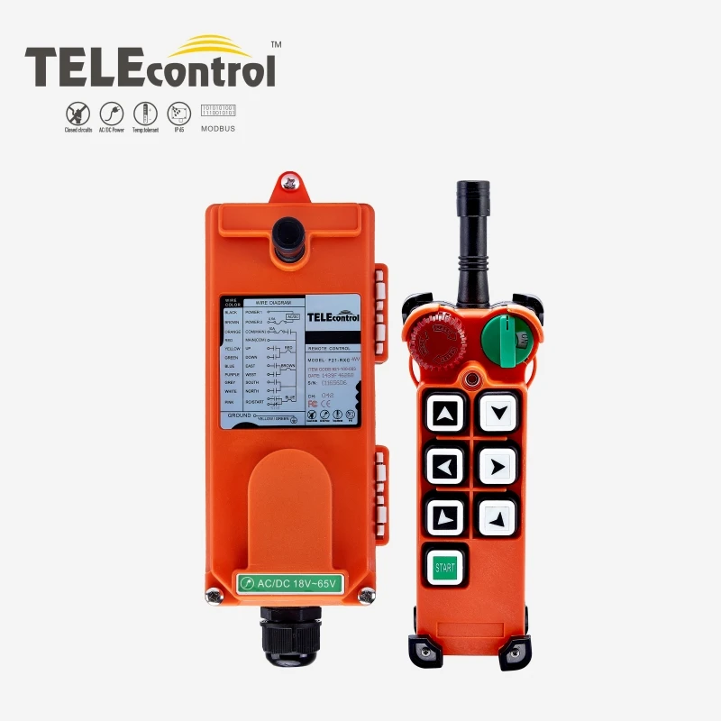 

Telecontrol UTING F21-E2 2 PCB Boards GT-RS06 Industrial Remote Control 6 Channel Single Speed Buttons for Crane Hoist