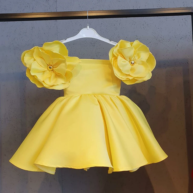 

Lace Kids Wedding Girl Dress Children Clothes Formal 1st Birthday Party Shoulders Flower Princess Dresses Evening Gown Vestidos