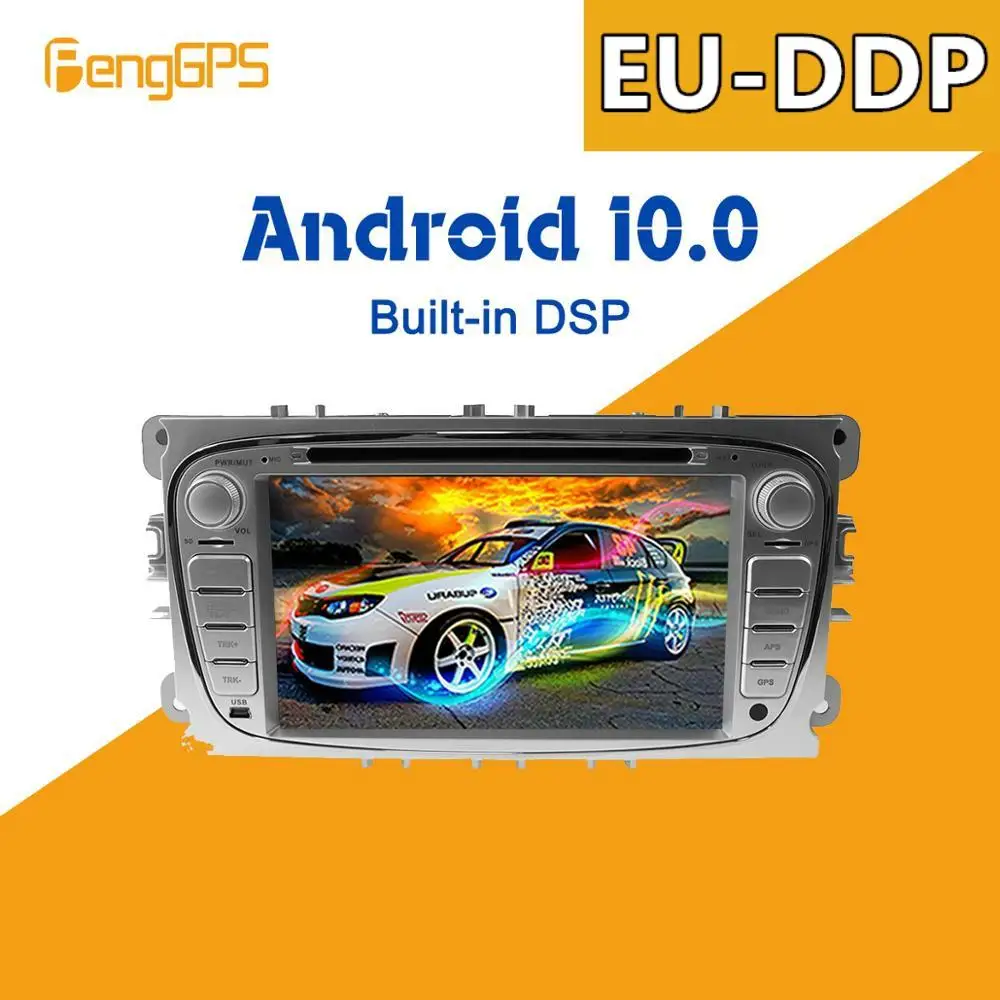 2 Din Автомобильный мультимедийный плеер андроид 10 GPS авто для FORD Focus/Mondeo/S-MAX/C-MAX/Galaxy