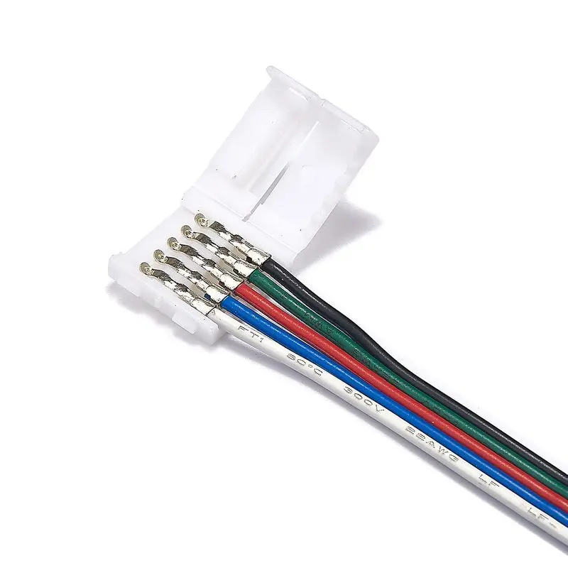5 Pin 5050 RGBW разъемы светодиодных лент Электрический кабель питания для 12 мм RGBWW