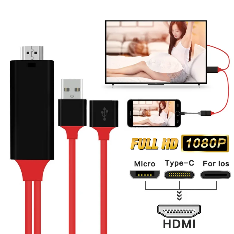 USB к HDmi-совместимый кабель HDTV TV цифровой av-адаптер 2 м смарт-конвертер для Apple Android