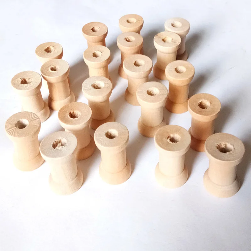 20 шт. катушки для катушек в винтажном стиле Empyty Wooden Reels органайзер шитья лент