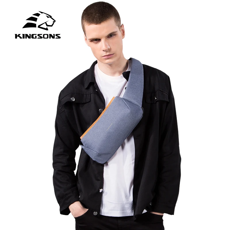 Мужская нагрудная Сумка-слинг Kingsons сумка через плечо с защитой от кражи