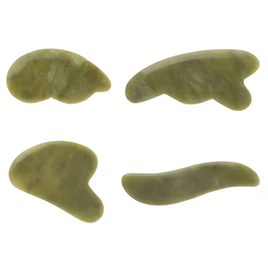 Массажер для кожи лица, Нефритовый камень, гуаша, скребок для снятия боли, 1 шт., массаж от стресса