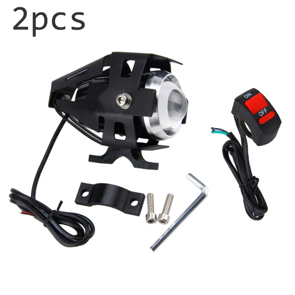 2 шт. AC/DC 12 V-80 V 125W мотоцикл U5 светодиодный шарик голова светильник противотуманный автомобильный светильник спот лампа& переключатель мотоцикла головной светильник налобный фонарь
