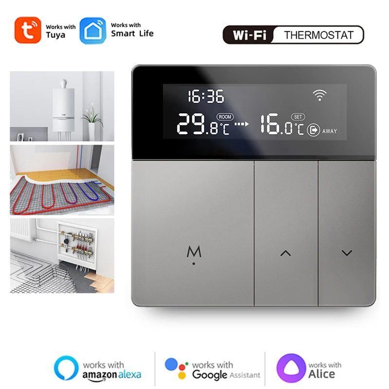 

Tuya Smart WiFi Thermostat Room Temperature Controller Electric Water Floor Heating Gas Boiler,Alexa Google Home Alice Remote