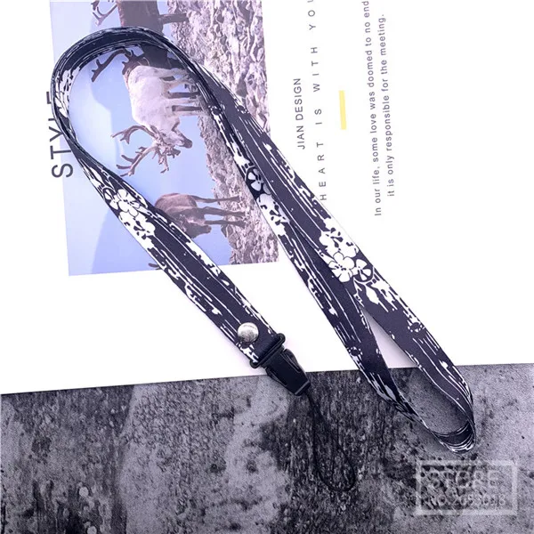 Цветочные ремешки на шею, ремешок для удостоверения личности, значка для карт, ключ для спортзала/держатель USB для мобильного телефона, сделай сам, веревка, Лариат, ремешок для всех телефонов - Цвет: 00058