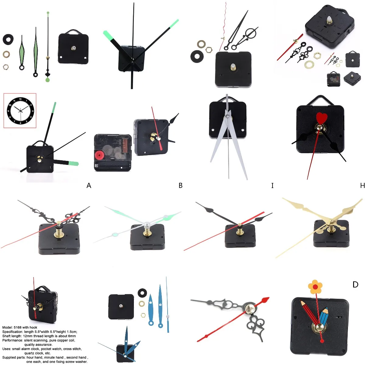 

1Set Hanging Silent Quartz Wall Clock Movement Mechanism Repair Parts Watch Wall Clock Movement With Hands Home Decoration