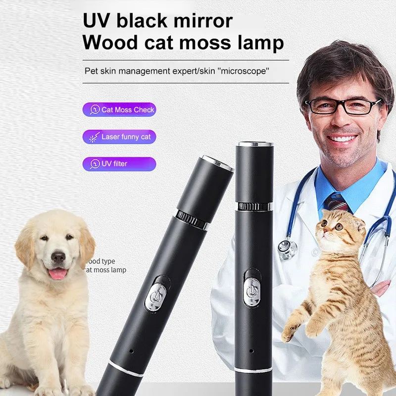 

Деревянная лампа для кошек, лампа для обнаружения грибка домашних животных, фонарик для обнаружения кожи, ультрафиолетовый светильник, фон...