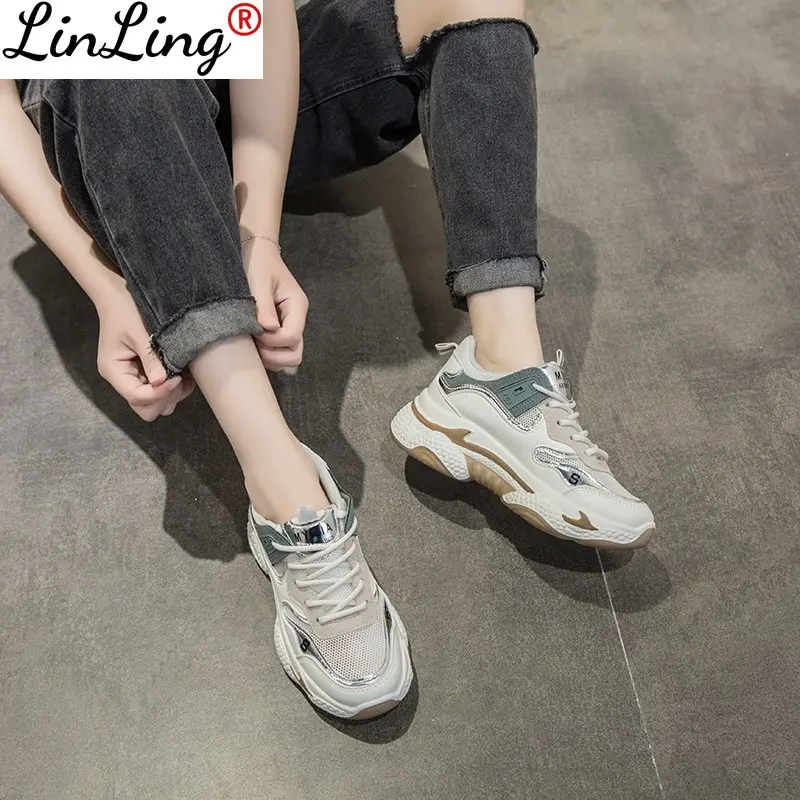 

Chunky Sneakers Women Fashion Designer Old Dad Shoes Comfortable Female Vulcanize Shoes Ladies Platform Footwear Tenis Feminino