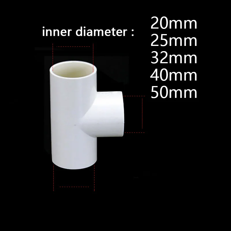 

PVC Tee Connector Aquarium Fish Tank Tube DIY Tools Garden Water Connectors UPVC Pipe Joints 1 Pcs