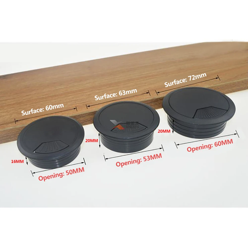 

2Pcs ABS Plastic Round Cable Box Computer Desk Line Hole Cover Desk Thread Hole 50/53/60/80MM Table line hole cover Decorative