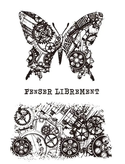 Прозрачный силиконовый штамп с бабочкой и снаряжением/печать для скрапбукинга