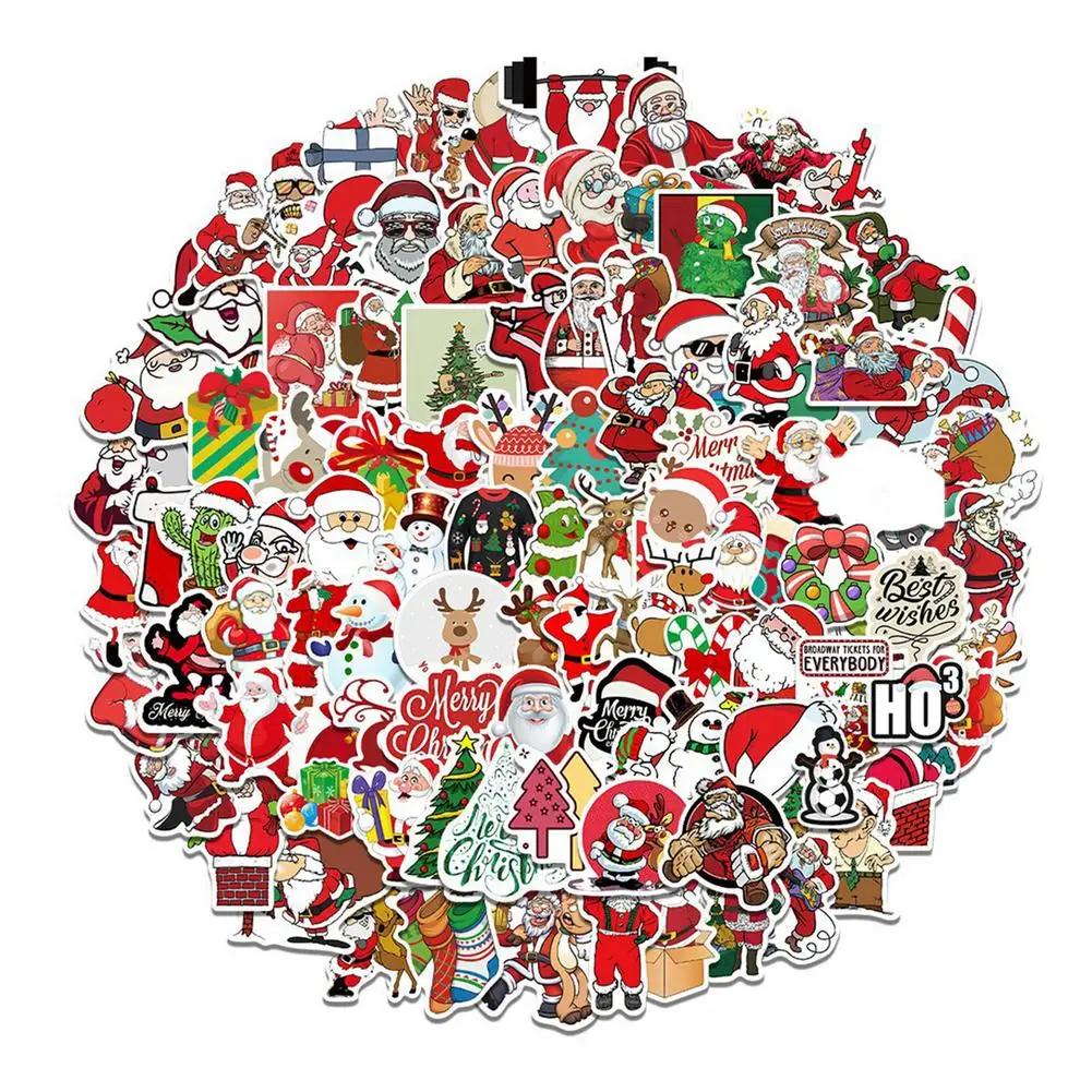 

50PCS Christmas Graffiti Stickers Pack Waterproof Christmas Gift Stickers Decals Christmas Vinyl Stickers For Kids Gift Stickers