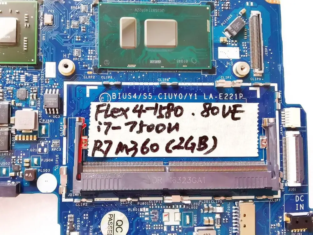 Оригинальный Для Lenovo Yoga510-14ikb flex-4-1480 ноутбук материнская плата FLEX 4-1580 I7-7500U R7 M360 2 Гб