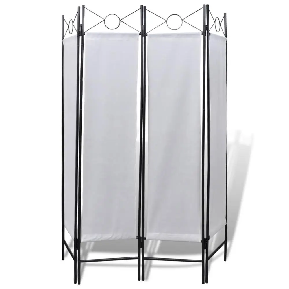 

USA Warehouse4-Panel Room Divider Privacy Folding Screen White 5' 3" x 5' 11"