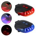 Велосипедный светодиодный задний светильник Водонепроницаемый Безопасность Предупреждение светильник 5 светодиодный и 2 лазерных горный велосипед светильник задняя крышка лампы аксессуары светильник