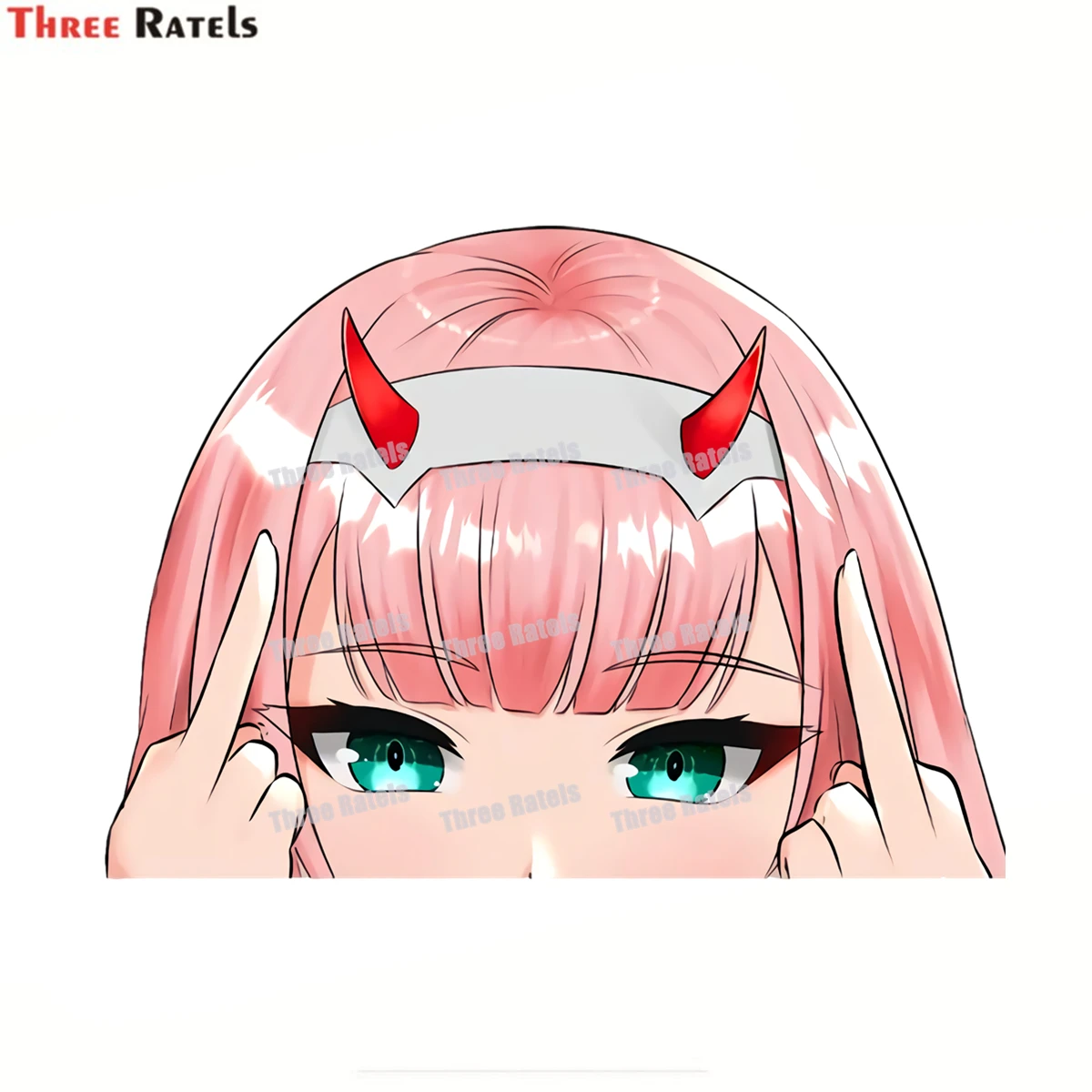 FunnyWaifu мультяшная Автомобильная наклейка для Дарлинг в Franxx Zero Two Peeker Big Head аниме
