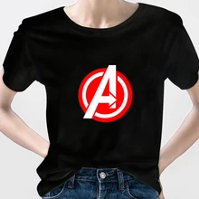 Marvel Avengers T Shirt Disney Oversized T-shirt Clothes Woman Oversized Women A Cool Ulzzang Fashion 90s Casual Tops Streetwear