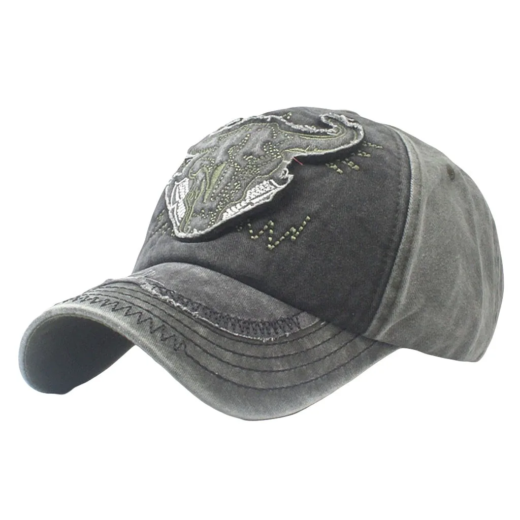 Кепка унисекс для взрослых регулируемая шапка с аппликацией Головы Быка из