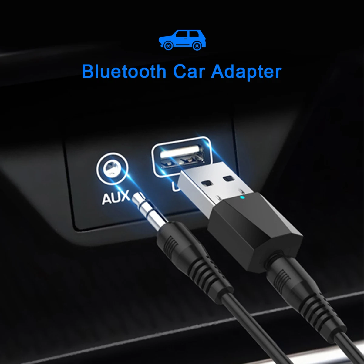 DC 5 В USB пластик черный беспроводной Bluetooth 4,2 аудио стерео приемник для 3,5 мм автомобиля AUX динамик наушников синий светодиодный индикатор