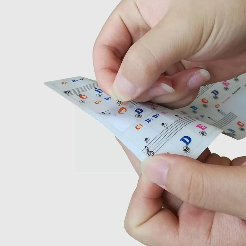 

88/61/54/49 Piano Stickers Pvc Transparent Piano Accessories Board Electronic Note Stave Name Sticker Board Piano E0l2