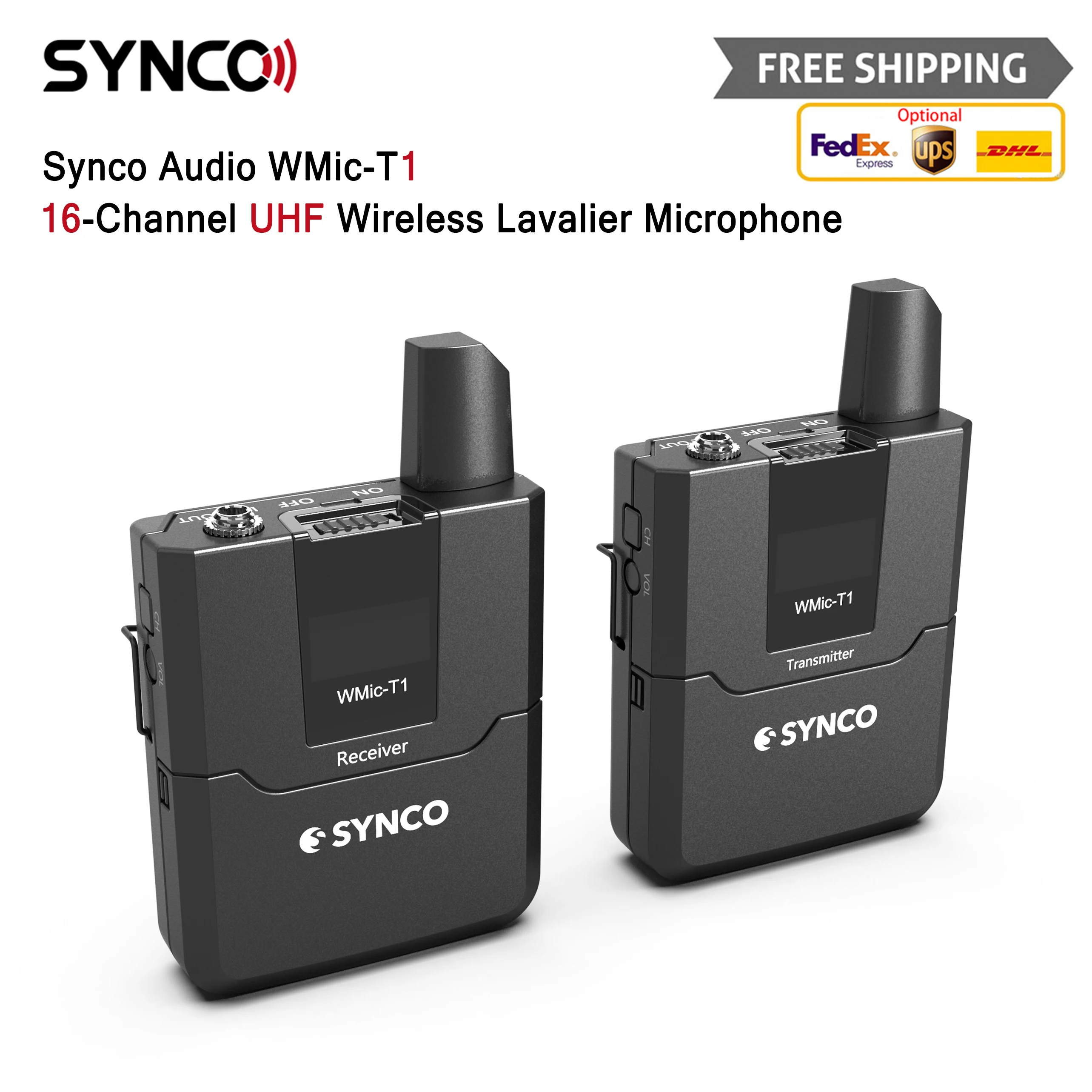 

SYNCO WMic-T1 Wireless Lavalier Microphone 16 Channel Transmitter Receiver for Camera Smartphones Lapel Video Mic Microfono
