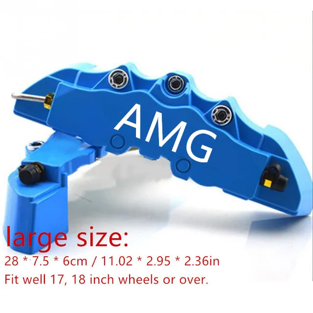 blue 2pcs L for AGM 4 шт/2 шт тормозной суппорт крышки высокого качества ABS пластик грузовик 3D Красный полезный автомобиль Универсальный диск передний задний авто Универсальный комплект - Цвет: blue 2pcs L for AGM