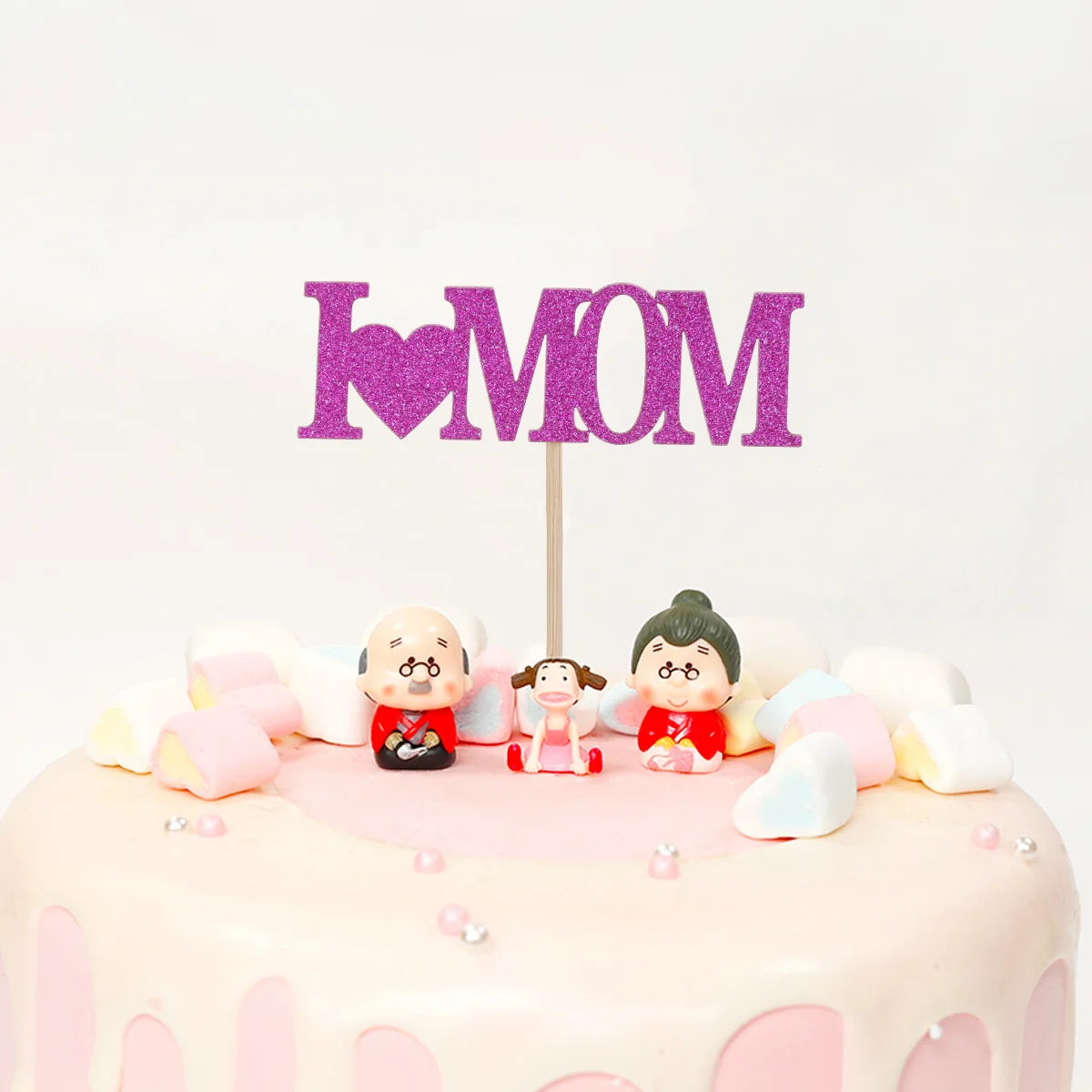 10 шт. наклейки для кексов I Love Mom декоративные блестящие торта вечерние предметы