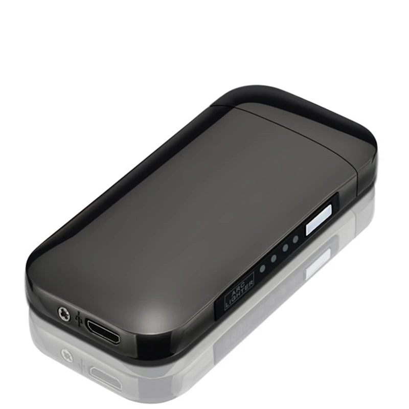 Новый двухрядная дуговая Зажигалка Ветрозащитная электронная USB Батарея